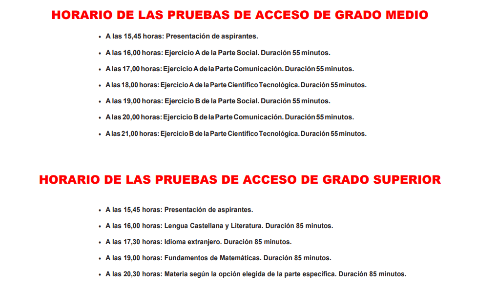 HORARIO PRUEBAS CICLO1